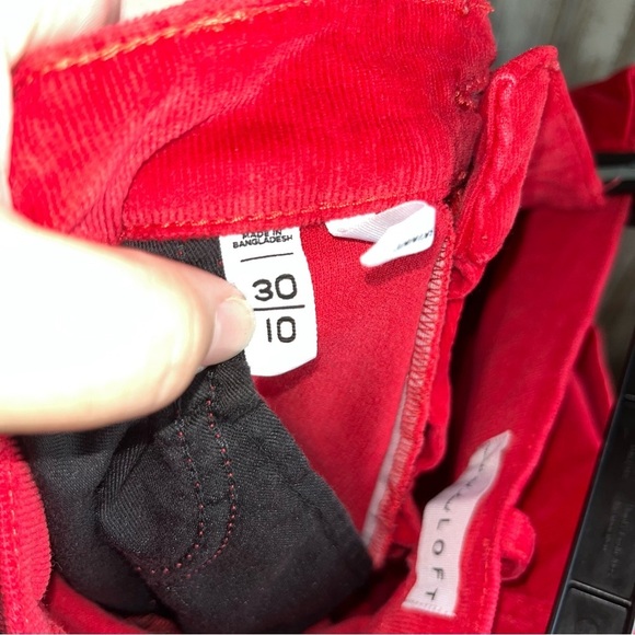 Loft Red Corduroy High Waist Skinny - Picture 7 of 7